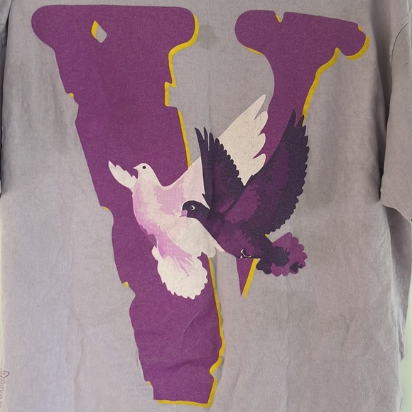 Men’s Nav light purple t-shirt - Picture 4 of 4